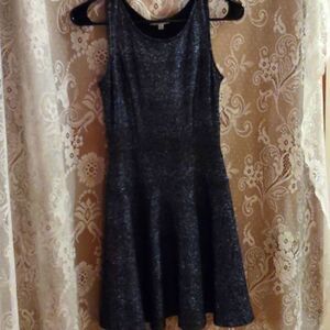New Soprano Women's Size S classic black‎ party dress metallic thread pull on